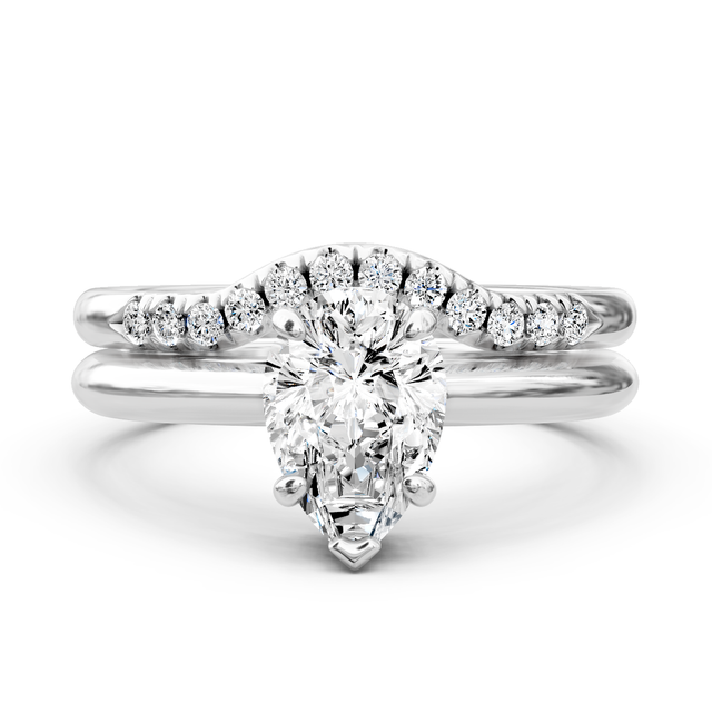 0.65-6.15 CT Pear & Round Cut Lab Grown Diamonds - Bridal Set