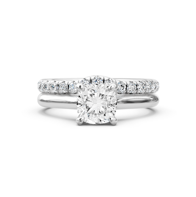 0.90-6.40 CT Cushion & Round Cut Lab Grown Diamonds - Bridal Set