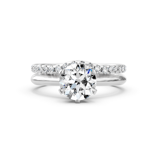 0.75-6.25 CT Round Cut Lab Grown Diamonds - Bridal Set