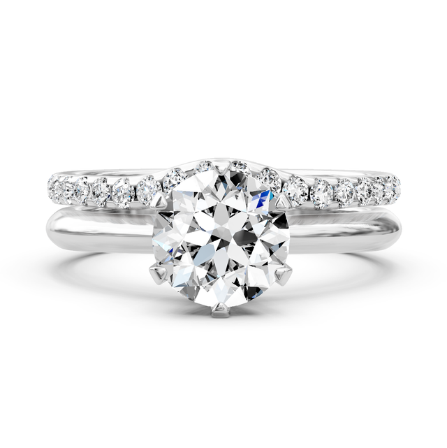 0.75-6.25 CT Round Cut Lab Grown Diamonds - Bridal Set