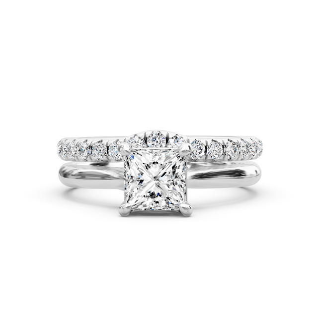 0.90-6.40 CT Round Cut Lab Grown Diamonds - Bridal Set