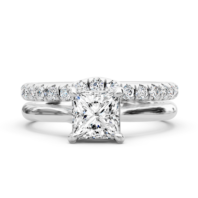 0.90-6.40 CT Round Cut Lab Grown Diamonds - Bridal Set