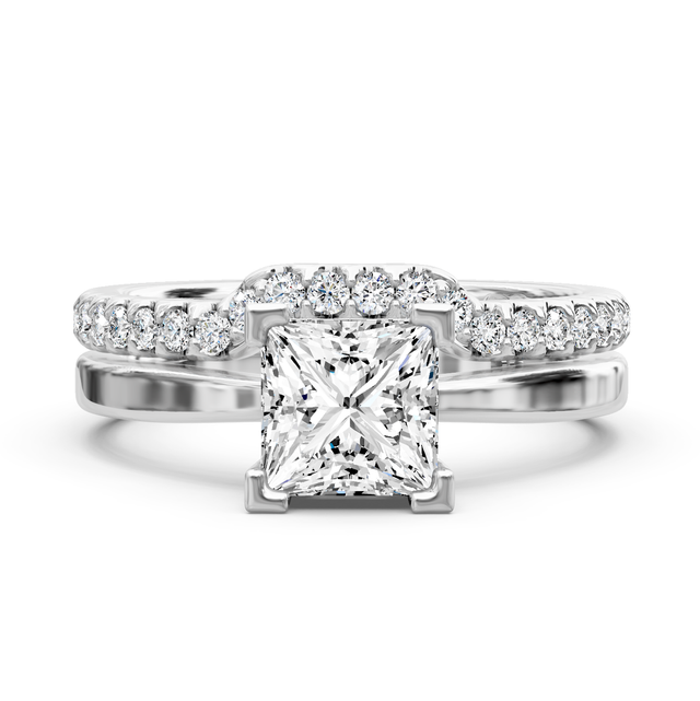 0.75-6.25 CT Princess & Round Cut Lab Grown Diamonds - Bridal Set