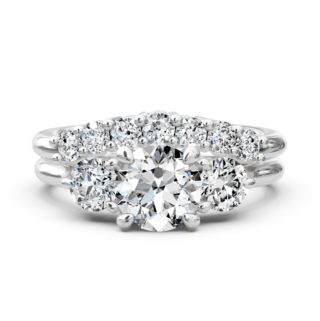 1.25-6.75 CT Round Cut Lab Grown Diamonds - Bridal Set