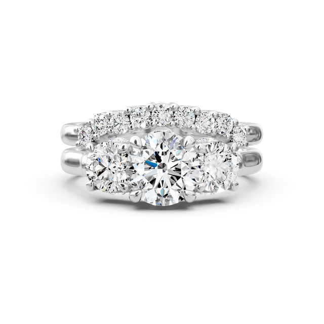 1.95-7.45 CT Round Cut Lab Grown Diamonds - Bridal Set