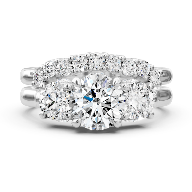 1.95-7.45 CT Round Cut Lab Grown Diamonds - Bridal Set
