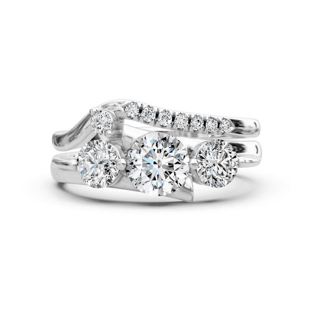 1.25-6.75 CT Round Cut Lab Grown Diamonds - Bridal Set