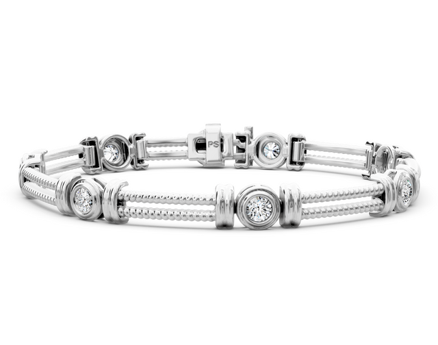 0.50-1.00 CT Round Cut Lab Grown Diamonds - Designer Bracelets