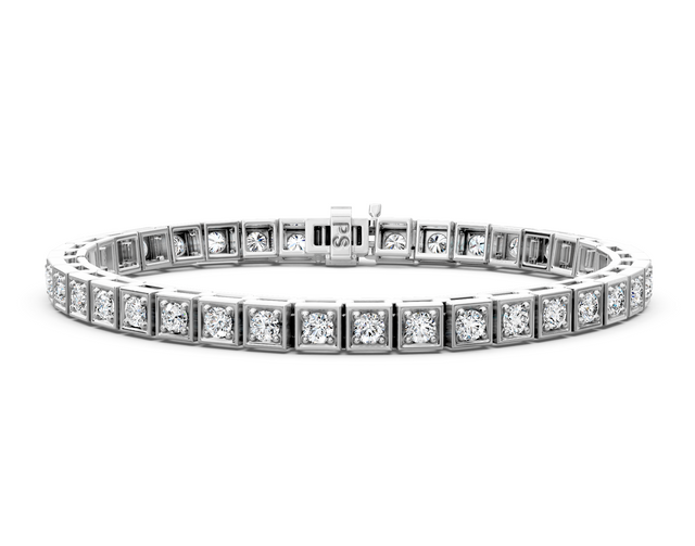1.50-4.00 CT Round Cut Lab Grown Diamonds - Tennis Bracelet