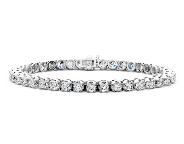 2.00-6.00 CT Round Cut Lab Grown Diamonds - Tennis Bracelet
