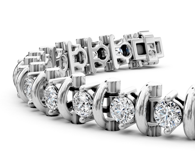 2.00-6.00 CT Round Cut Lab Grown Diamonds - Tennis Bracelet