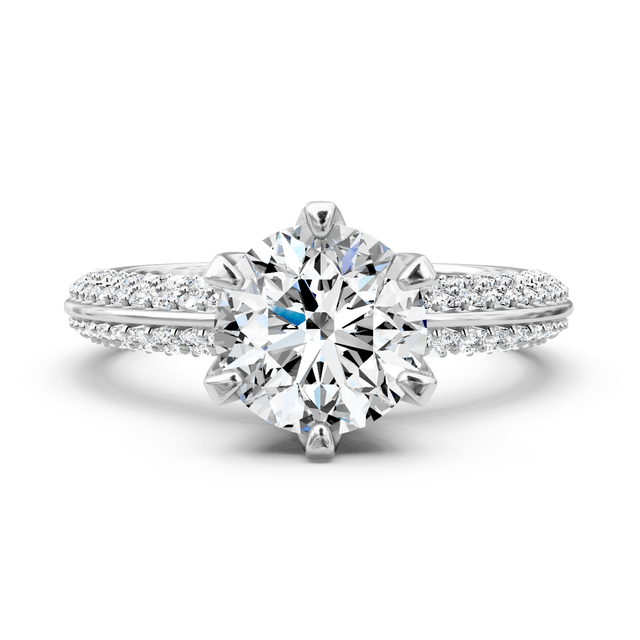 0.95-6.45 CT Round Cut Lab Grown Diamonds - Halo Rings