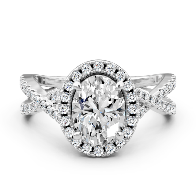 1.10-6.60 CT Oval & Round Cut Lab Grown Diamonds - Halo Rings