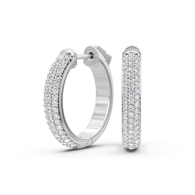 0.75-1.25 CT Round Cut Lab Grown Diamonds - Hoop & Drop Earrings
