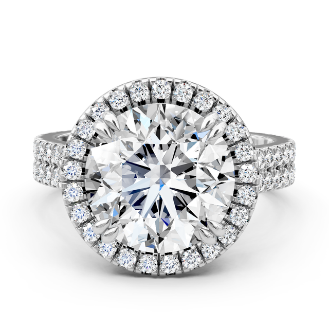 11.65 CT Round Cut Lab Grown Diamonds - Halo Rings