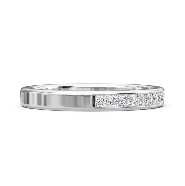 0.90 CT Princess Cut Lab Grown Diamonds - Wedding Band
