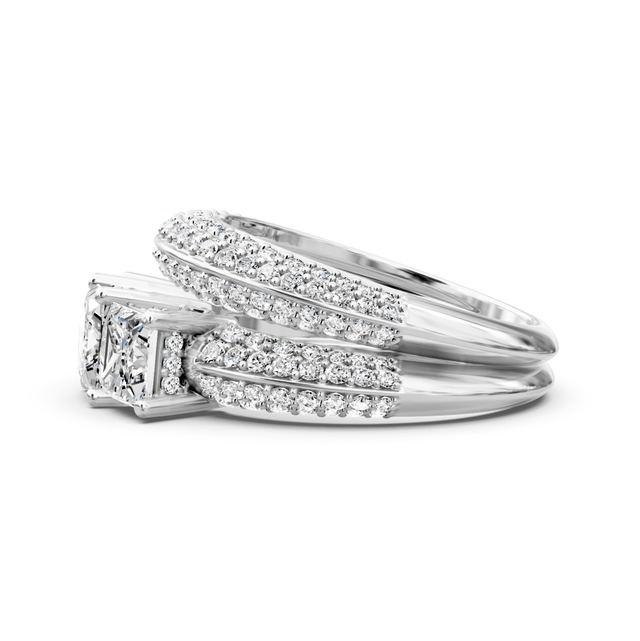 2.05-3.20 CT Princess & Round Cut Natural Diamonds - Bridal Set