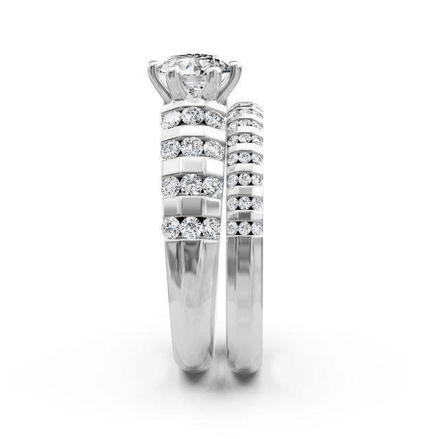 1.35-2.50 CT Round Cut Natural Diamonds - Bridal Set