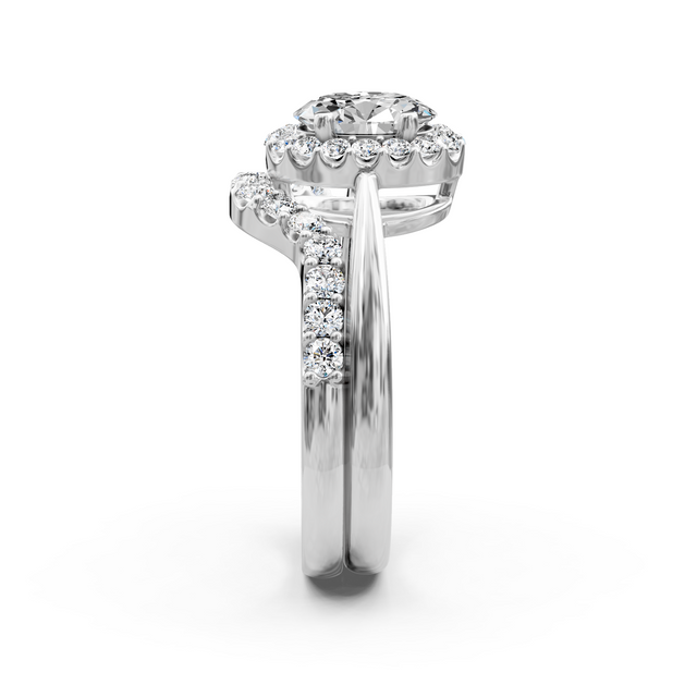 1.10-2.25 CT Oval & Round Cut Natural Diamonds - Bridal Set