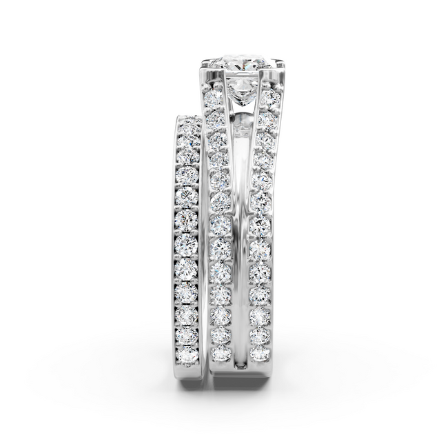 1.85-3.00 CT Princess & Round Cut Natural Diamonds - Bridal Set