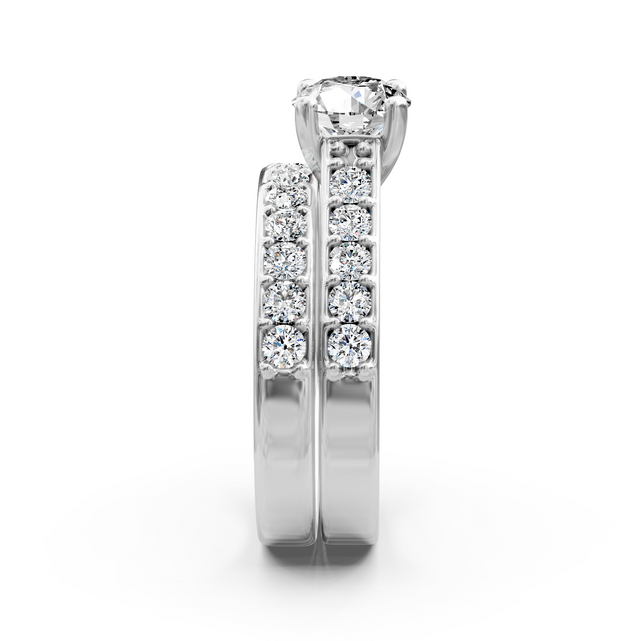 1.35-2.50 CT Round Cut Natural Diamonds - Bridal Set