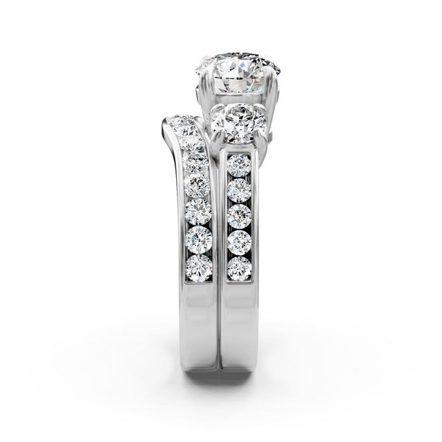 1.55-2.70 CT Round Cut Natural Diamonds - Bridal Set