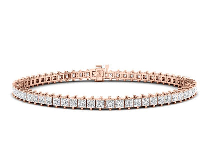 2.00-6.00 CT Princess Cut Diamonds - Tennis Bracelet