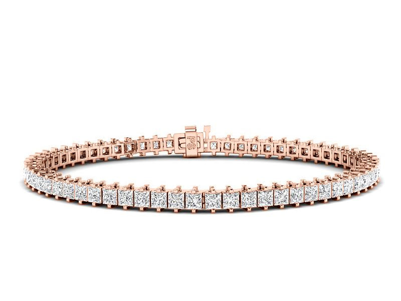 5.00-9.00 CT Princess Cut Diamonds - Tennis Bracelet
