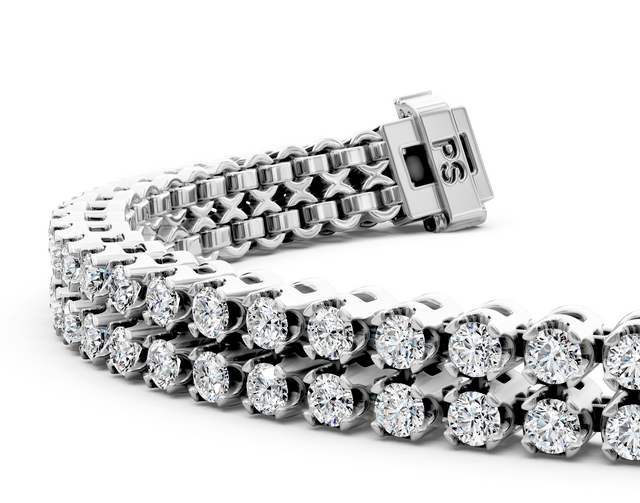 3.50-4.00 CT Round Cut Lab Grown Diamonds - Designer Bracelets