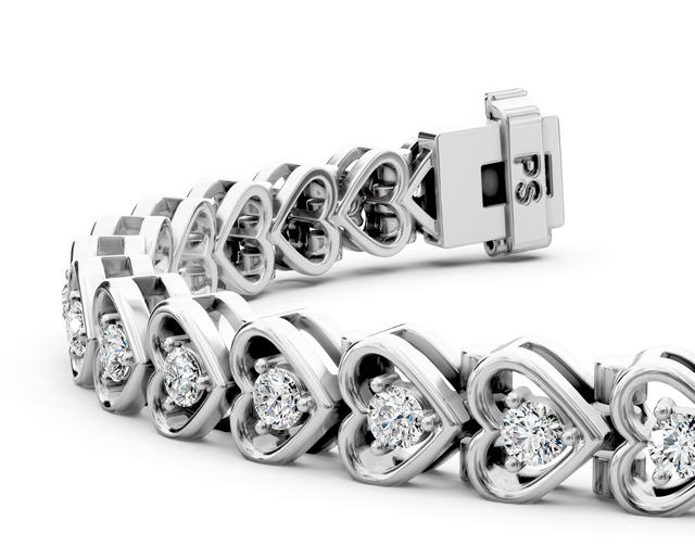 1.00-2.00 CT Round Cut Lab Grown Diamonds - Designer Bracelets