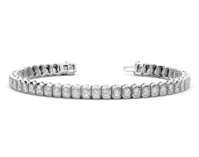 2.00-5.00 CT Round Cut Lab Grown Diamonds - Tennis Bracelet
