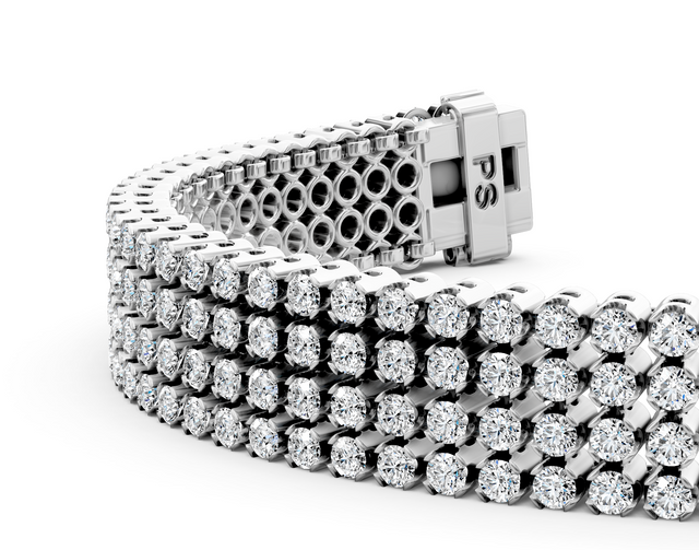 7.00-9.00 CT Round Cut Lab Grown Diamonds - Tennis Bracelet