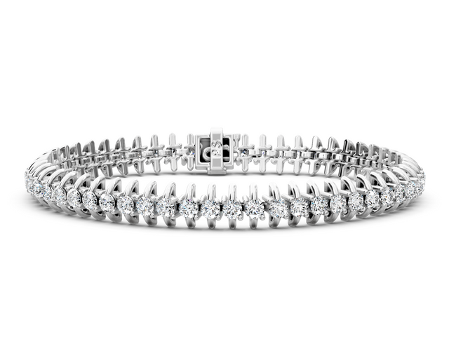 2.00-7.00 CT Round Cut Lab Grown Diamonds - Tennis Bracelet