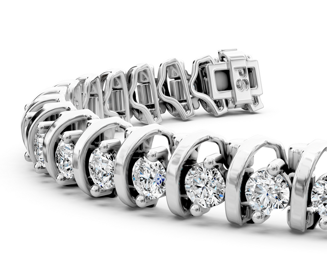 2.00-7.00 CT Round Cut Lab Grown Diamonds - Tennis Bracelet