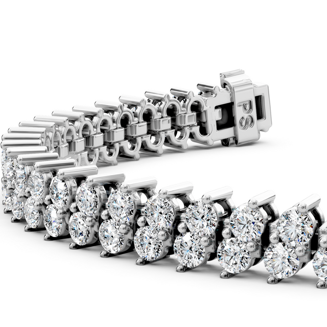 4.00-6.00 CT Round Cut Lab Grown Diamonds - Designer Bracelets
