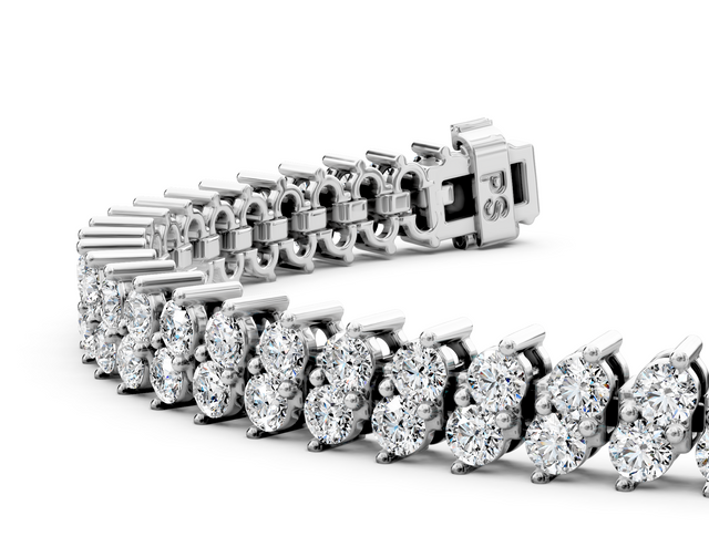 4.00-6.00 CT Round Cut Lab Grown Diamonds - Designer Bracelets