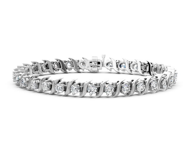 2.00-9.00 CT Round Cut Lab Grown Diamonds - Tennis Bracelet