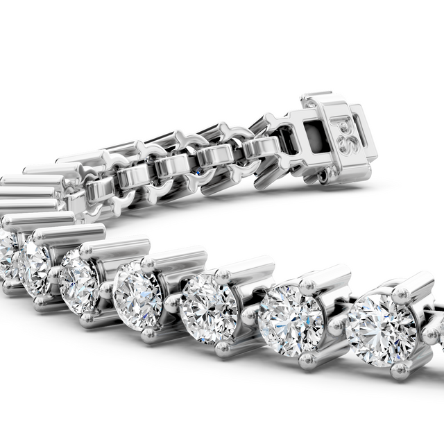2.00-10.00 CT Round Cut Lab Grown Diamonds - Tennis Bracelet