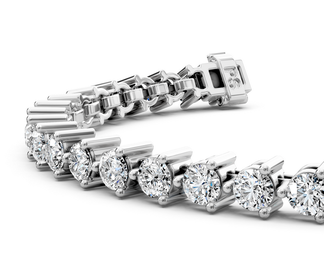 2.00-10.00 CT Round Cut Lab Grown Diamonds - Tennis Bracelet