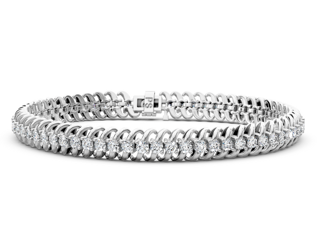 1.00-5.00 CT Round Cut Lab Grown Diamonds - Tennis Bracelet