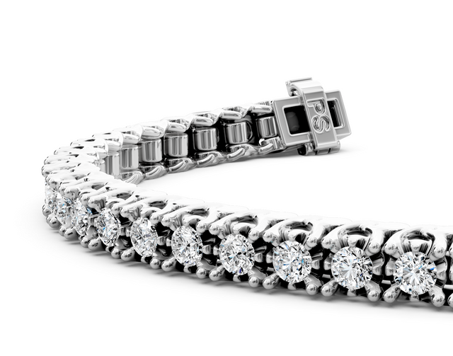 1.00-4.00 CT Round Cut Lab Grown Diamonds - Tennis Bracelet