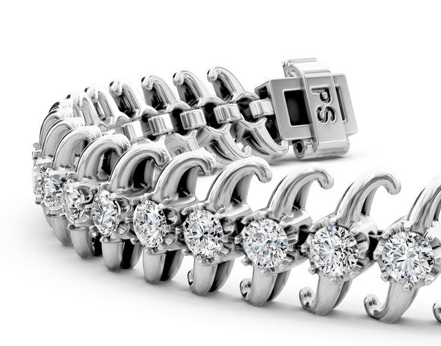 1.00-5.00 CT Round Cut Lab Grown Diamonds - Tennis Bracelet