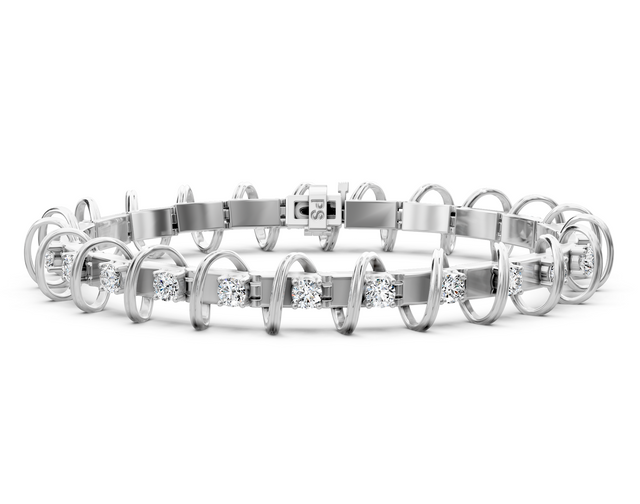1.00-5.00 CT Round Cut Lab Grown Diamonds - Tennis Bracelet