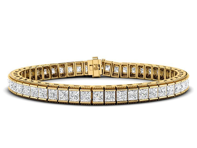 5.50-16.50 CT Princess Cut Diamonds - Diamond Bracelet
