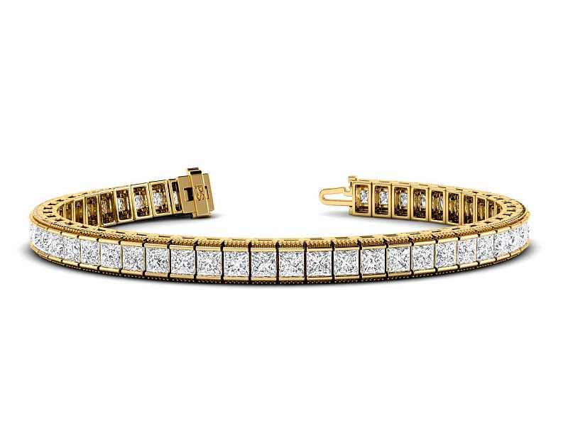 5.50-16.50 CT Princess Cut Diamonds - Diamond Bracelet
