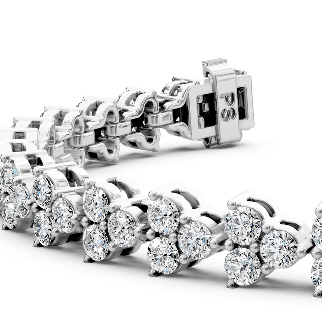 2.50-5.50 CT Round Cut Lab Grown Diamonds - Designer Bracelets