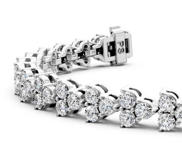 2.50-5.50 CT Round Cut Lab Grown Diamonds - Designer Bracelets