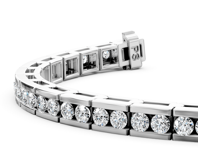3.50-5.00 CT Round Cut Lab Grown Diamonds - Tennis Bracelet