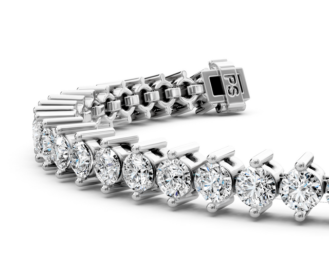 3.00-10.00 CT Round Cut Lab Grown Diamonds - Tennis Bracelet