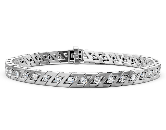1.00-3.00 CT Round Cut Lab Grown Diamonds - Tennis Bracelet